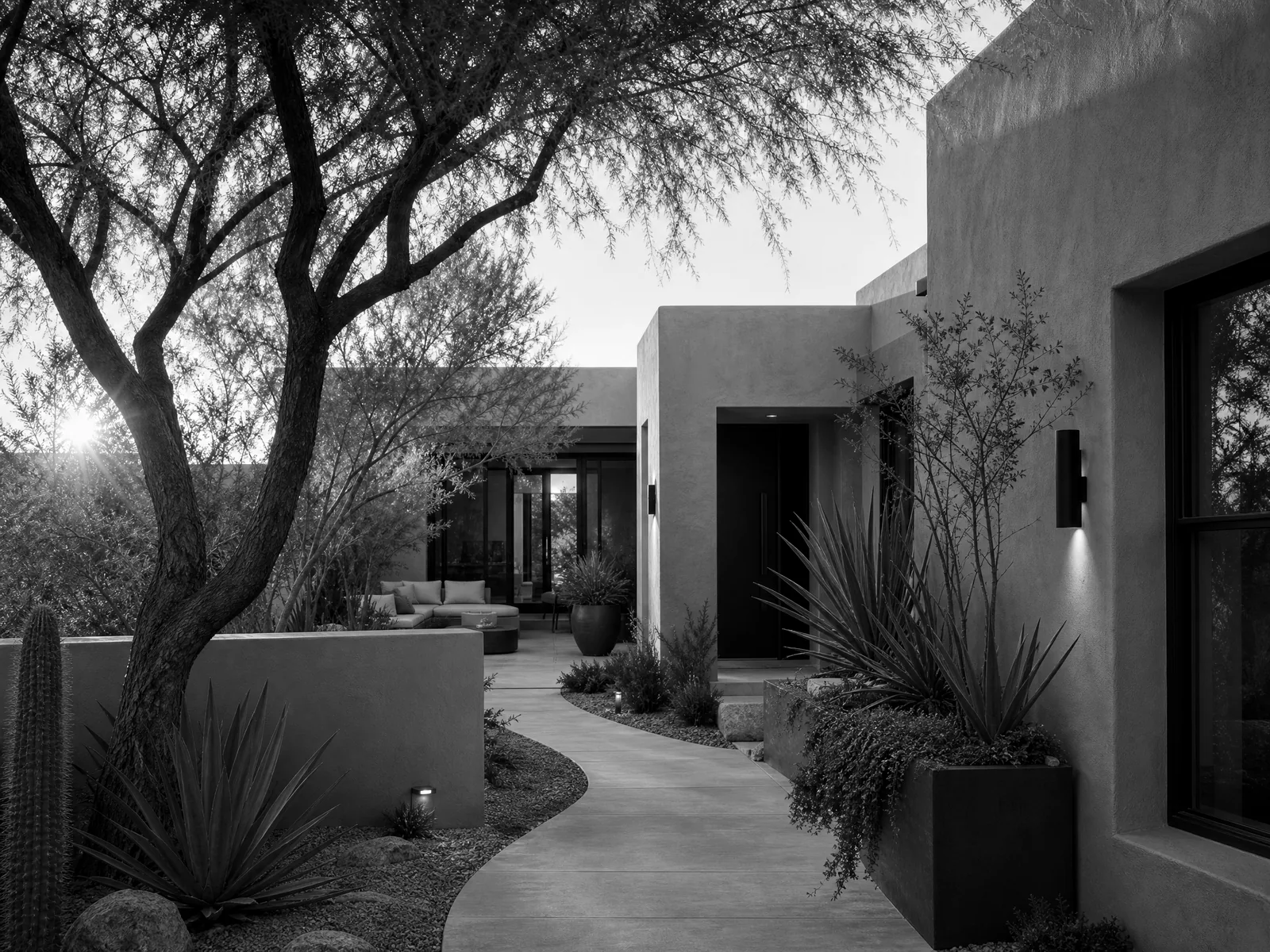 Desert courtyard home representing Aqua Pure service in Gilbert Arizona