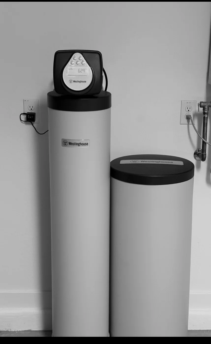 Westinghouse whole-home treatment tanks with copper plumbing connections